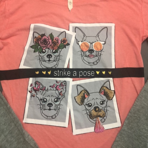 Girls “strike a pose” long sleeve T-shirt sz 10 - Picture 2 of 3